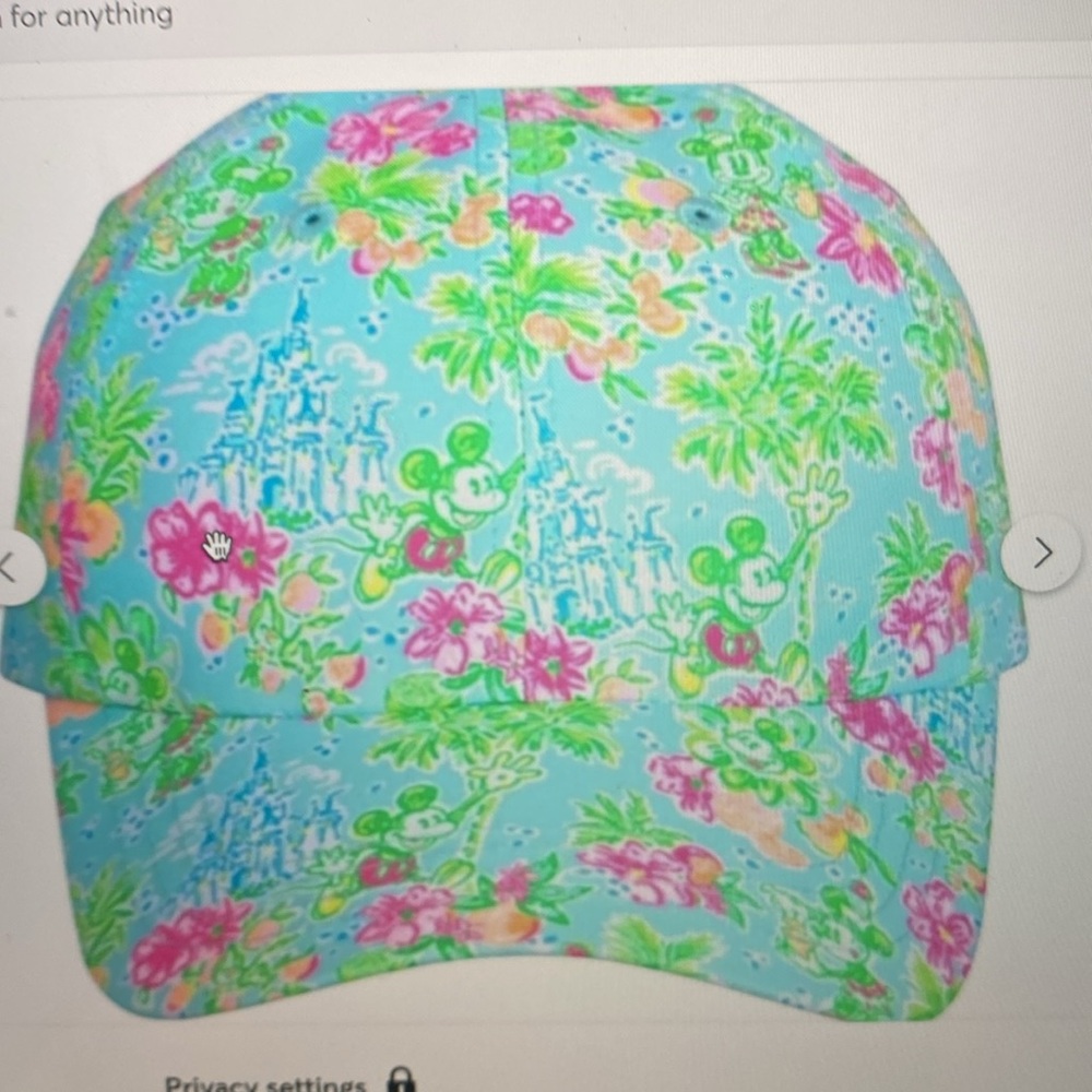 NWT lilly Pulitzer Lilly Loves Disney Run Around Hat Blue Ibiza one size